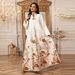 Elegant Jacquard Jalabiya Dress – Modest Muslim Long Sleeve Maxi Dress For Home & Banquets (Sky Blue, Apricot, Mint Green) – Flowing Polyester Abaya_ecoleips.com