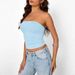 Summer Women's Basic Solid Color off Shoulder Backless Sleeveless Strapless Top Sexy European American Style E Commerce_ecoleips.com