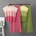 Women's Gradient Knit Set round Neck Sleeveless Top with Casual Wide Leg Pants Spring Summer Two-Piece Elegant Sporty Outfit_ecoleips.com