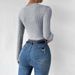 2026 New Fashion Women's Clothing Ins Sexy Wind V-Neck T-Shirt Spring And Autumn Careful Machinery Open Navel Slim Short Top_ecoleips.com