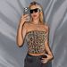 Aria Basics Aria Basics Cross-border European And American Style New Street Fashion Women's Clothing Sexy Leopard Print Sequin Crop Top_ecoleips.com