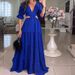 Women's Clothing Autumn And Winter Dress Fashion Personality V Neck Party Mid Length Dress_ecoleips.com