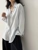 V-Neck Linen Shirt Women's Long Sleeve – Boho Chic Sun Protection Blouse, Breathable Cotton Linen Top For Summer, Loose Fit Casual Shirt_ecoleips.com