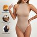 European And American Round-neck Sleeveless Bodysuit, Can Be Worn As Outerwear, Buttoned, Tummy Control, One-piece_ecoleips.com