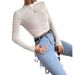 Knitwear Cut-Out Slim Long Sleeves Daily Versatile Top Crew Neck T-Shirt As A Base_ecoleips.com