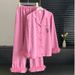 Luxury Feather-Touch Silk-Like Pajama Set – Elegant V-Neck Loungewear For Women (M-XL)_ecoleips.com