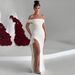 Women's Sexy Strapless Off Shoulder High Slit Backless Maxi Dress – Summer Evening Gown 2026_ecoleips.com