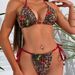 Women's Sexy Tie-Up Printed Bikini Swimsuit European American Style Cross BorderTM11VY Bikini Set_ecoleips.com