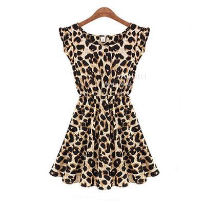 Women Summer Dresses Leopard Print Dress Plus Size S-XXL Slim Beach Dress Girl High Quality Casual Mini Dress_ecoleips.com