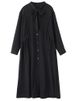 Black Vintage Lace-Up Shirt Dresses For Women Autumn New In Long Sleeve Loose Casual Long Dress Fashion Elegant Clothing 2025_ecoleips.com