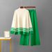 Women's Autumn Winter Knitted Sweater And Wide Leg Pants Set Color Block Stretchy Casual Loose Two-Piece Outfit_ecoleips.com