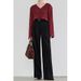 Black Wide-Leg Suit Autumn Winter Women New Zipper High Waist Straight Petite Draped Commuting Slimming Long Pants_ecoleips.com