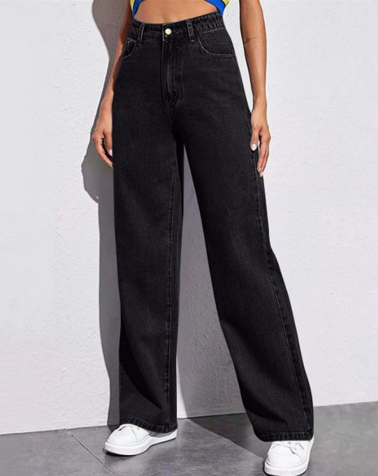 Women's Straight Washed Jeans Loose Casual Fashion Retro Trousers Versatile Denim Pants_ecoleips.com