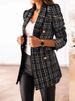 2025 Independent Station Wish Autumn Winter Long Sleeve Double-Breasted Suit Collar Slim Fit Plaid Small Coat_ecoleips.com
