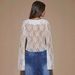 Autumn Fashionable Design Women's Long Sleeved V Neck Lace Top Front Tie up Slit Chest Top for Europe And America_ecoleips.com