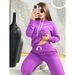 Women's Autumn Winter Casual Sports Suit Embroidered Letter Zipper Sweatshirt Multi Pocket Jogger Pants Trendy Q6293_ecoleips.com