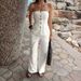 Women's Spring/Summer Strapless Suit Vest High-Waisted Wide-Leg Pants Set European American Style_ecoleips.com
