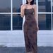 WDD22707 Cool Stylish Dirty Style Camisole For Women, Summer European And American Dark Print New Mesh Midi Dress_ecoleips.com