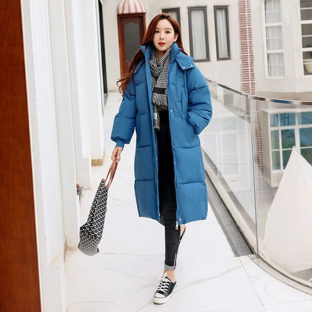 Women's Long Padded Coat Winter Warm Oversized Hooded Parka With Pockets – Black/White/Blue/Khaki/Coffee_ecoleips.com