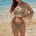 Women's Clothing Knitted Cardigan Suit Trumpet Sleeve Loose Vacation Sun Protection Clothing For Women_ecoleips.com
