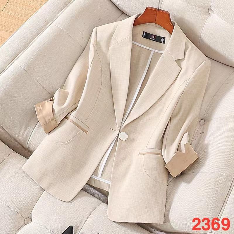 Women's Professional Three Quarter Sleeve Suit Jacket Thin Style Temperament High End Work Clothes For Spring Summer Goddess Celebrity Look_ecoleips.com