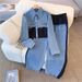 Women's Clothing Plus Size Patchwork Denim Jacket And Wide Leg Pants Set For Women Trendy Spring Outfit Casual Comfortable Two-Piece Set_ecoleips.com