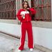 Women's Clothing Casual Street Style Contrast Color Striped Casual Streetwear Set - Color Block Striped High Neck Zip-Up Top & Straight Leg Pants_ecoleips.com