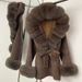 Elegant Oversized Fox Fur Collar Double-Faced Wool Coat For Women - Warm Winter Outerwear With Hood, Loose Fit, Mid-Length_ecoleips.com