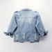 Women's Clothing Denim Jacket Short Slim Fit Trendy Versatile Three Quarter Sleeves Spring And Autumn Denim Jacket Long Sleeve Top_ecoleips.com