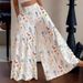 K Fairy Style Floral Pants For Women, High Waist, Loose And Thin Design, Wide Legs, Flowing And Slimming, Versatile Straight Leg Pants_ecoleips.com