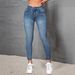Xintang Jeans Cross-border European And American Popular High-elastic Versatile Slim-fit Mid-waist Skinny Pants_ecoleips.com