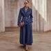Women's European American Style Denim Skirt Set With Fashion Belt Maternity Clothes_ecoleips.com