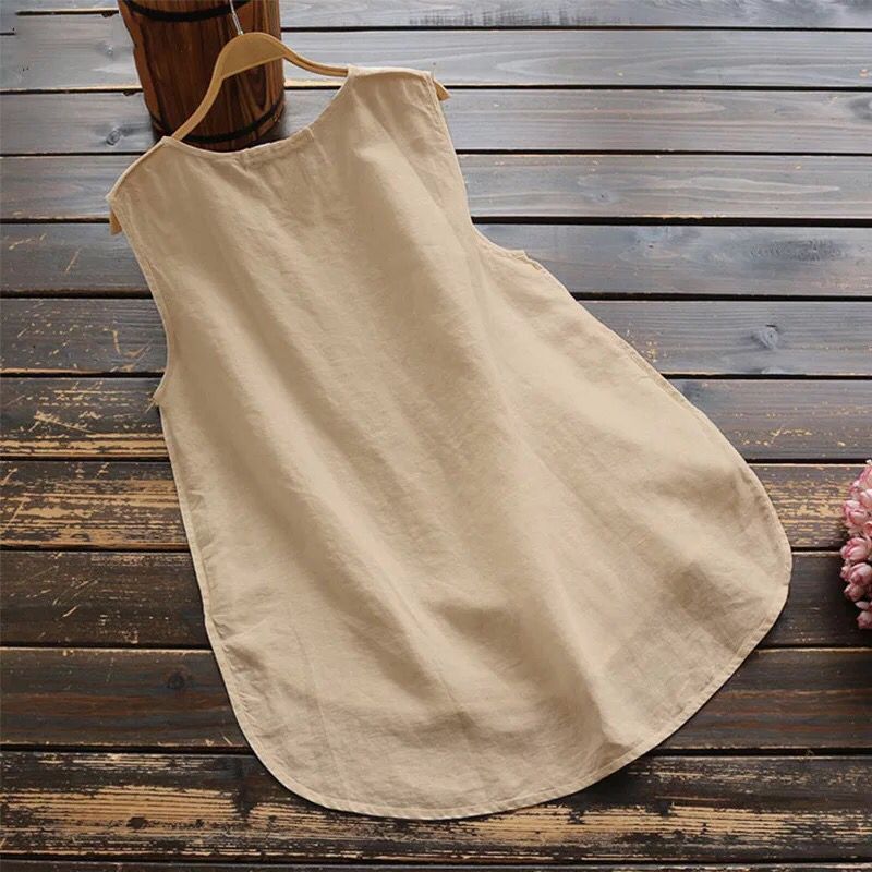 Women's Clothing Summer New Vest T Shirt Women's Casual Versatile Solid Color Irregular Round Neck Pullover Bottoming Top_ecoleips.com
