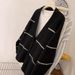 European And American Cross-border Knitted Cardigan Sweater, Casual Style Striped V-neck Long-sleeve Sweater Coat_ecoleips.com