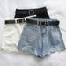 High-Waisted Slimming Ripped Denim Shorts for Women Korean Style Loose Fitting Wide Leg A-Line Hot Pants Perfect for Summer 2020_ecoleips.com