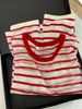 Women's Skin Friendly Breathable Linen Striped Knit T-Shirt Highly Recommended Super Comfortable Flattering Early Spring Sun Protection Top_ecoleips.com