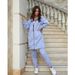 Women's Casual Long Sleeve Hoodie With Zip-Up Pants Set - Soft Fleece Lined Two-Piece Outfit For Comfort & Style_ecoleips.com