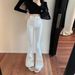 Aria Basics White High-waisted Women's Jeans, 2025 Spring New Style, Stretchy, Slim-fit, Flattering, Slightly Straight-leg Pants,_ecoleips.com