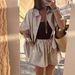 K Striped Shirt With Pockets And Shorts Loose Casual Set For Women_ecoleips.com