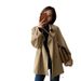 Khaki Short 2025 Spring And Autumn New Korean Version Small Chic Temperament Women's Windbreaker Jacket_ecoleips.com
