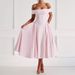 Voya Recommend! Women's Fashion, Casual, Elegant, Solid Color, French Dress, Temperament, Long Skirt, Multiple Colors To Choose From_ecoleips.com