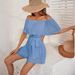 Cross-border Foreign Trade Women's Clothing European Station Summer New One-shoulder Sexy Pleated Three-quarter_ecoleips.com