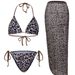 Women's Floral Print Triangle Bikini Set With Cover-Up Dress, Quick-Dry Swimwear For Beach & Pool Fashion-Print Designs_ecoleips.com