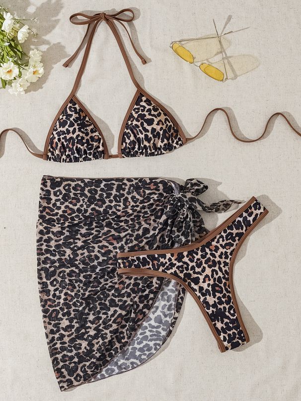 Women's Clothing Sling Print Split Swimsuit Women's High End Beach Sexy Bikini Hot Spring Swimsuit_ecoleips.com