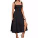 European American Cross-border Mid-length Corset Dress With Bohemian Style, Flowing Slit, And Tie-up Design For Women's_ecoleips.com