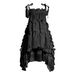 New Two Ways To Wear Imitation Silk Irregular Ruffle Lace Dress_ecoleips.com
