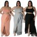 Women's Clothing Plus Size Women's Tassel Irregular Sleeveless Dress Set For Formal & Casual For Women Round Neck_ecoleips.com