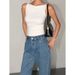 Women's Off-Shoulder Slim Fit Sleeveless T-Shirt Double Layer Comfortable Top European American Style Summer New 2025_ecoleips.com