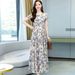 Bohemian Style Summer New For Women 2024 Fashion Versatile Short Sleeve Round Neck Elegant Beach Long Dress_ecoleips.com