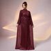 Elegant Long Sleeve Sequin Dress For Women - Glittery Off-Shoulder Evening Gown With High Waist & Bodycon Fit (Red, Xs/S/M/L/Xl)_ecoleips.com